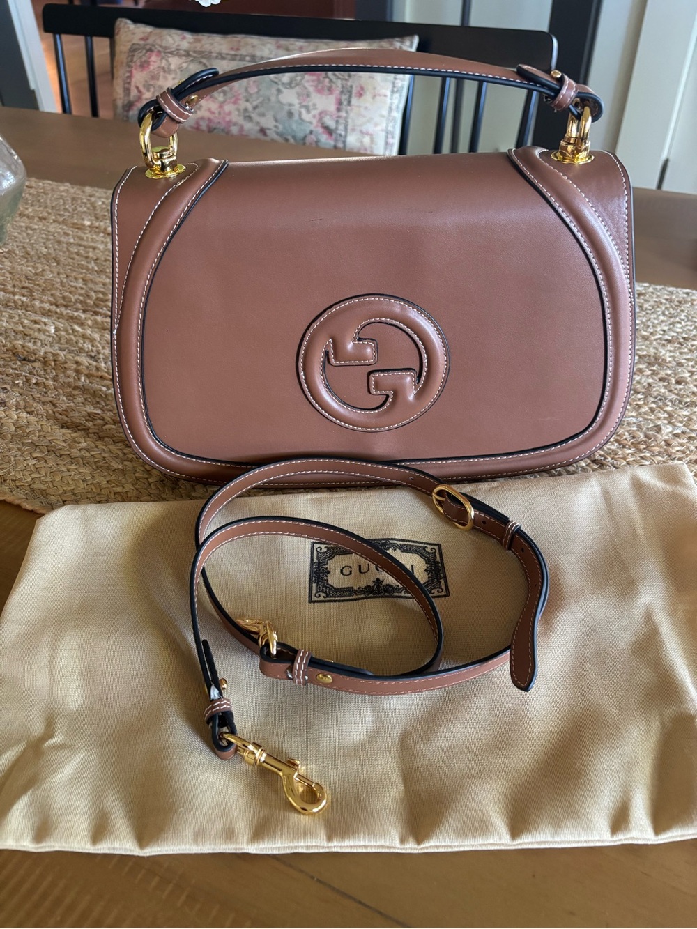Brown leather bag